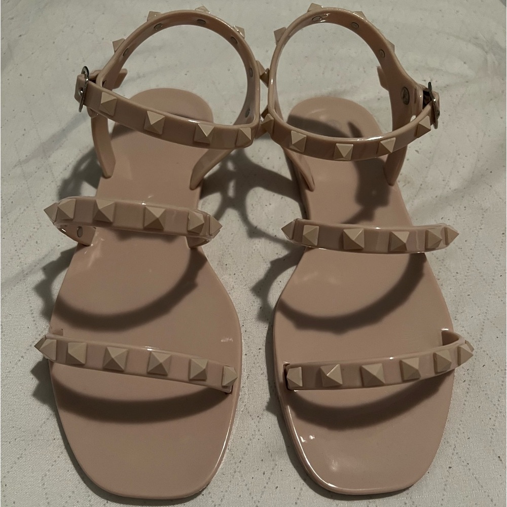 Triple strap Jelly sandals (NUDE)